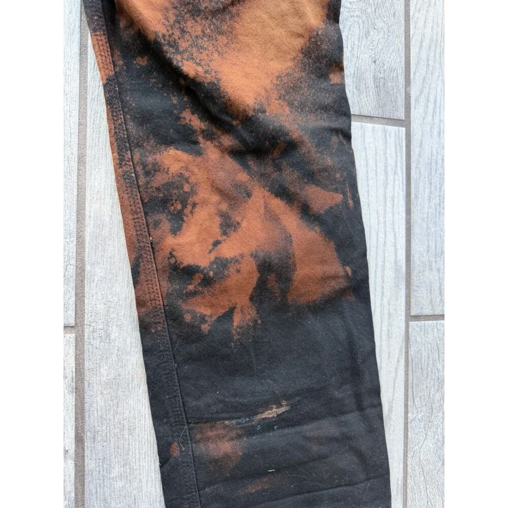 Tie Dyed Black Denim Size 32 X 32 Custom Carhartt Duck Jeans 1 Of 1 Streetwear